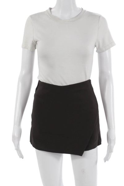 Zara Womens Mini Skort Black Polyester Viscose Elastane Size XS