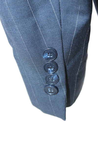 Pierre Cardin Paris Mens Striped Wool Suit Jacket Dark Gray Size 42