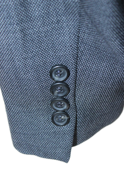 Hart Schaffner Marx Mens Classic Dark Gray Suit Jacket Button Collared Size 42