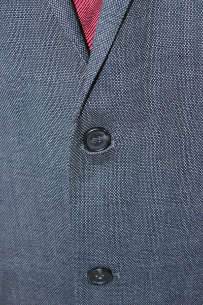 Hart Schaffner Marx Mens Classic Dark Gray Suit Jacket Button Collared Size 42