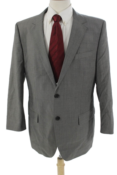 Hugo Hugo Boss Mens Gray 2 Piece Suit Jacket Button Long Sleeve Size 44