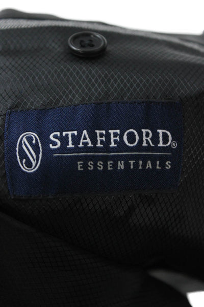 Stafford Mens Gray Herringbone Suit Jacket Button Collared Classic Size 40
