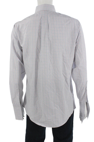 Brooks Brothers Men's Light Blue Check Point Collar Dress Shirt Size 15.5
