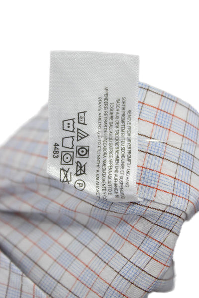 Brooks Brothers Men's Light Blue Check Point Collar Dress Shirt Size 15.5