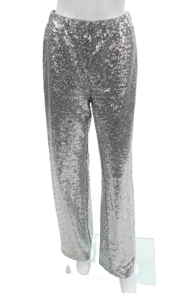 Reserved Womens Gray 80s Fall Pants 95% Polyester 5% Elastane Size M