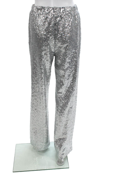 Reserved Womens Gray 80s Fall Pants 95% Polyester 5% Elastane Size M