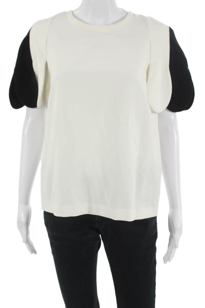 Victoria Beckham Womens White Crew Neck Short Sleeve T Shirt Size M
