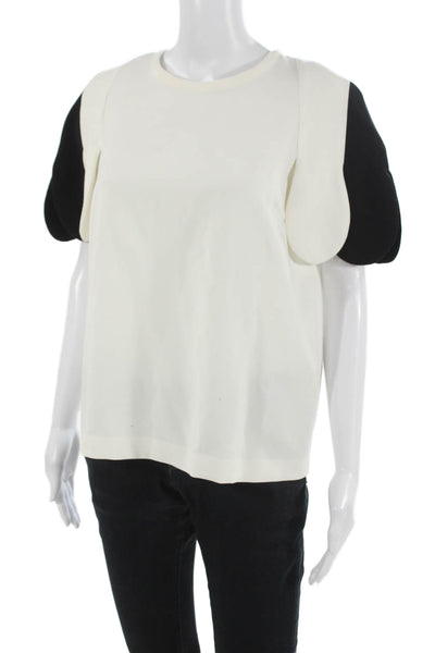 Victoria Beckham Womens White Crew Neck Short Sleeve T Shirt Size M