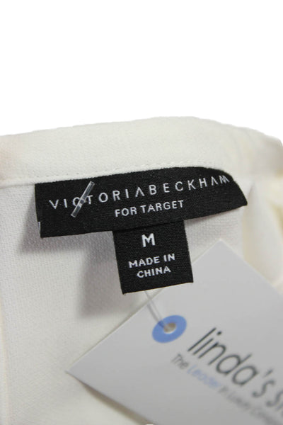 Victoria Beckham Womens White Crew Neck Short Sleeve T Shirt Size M