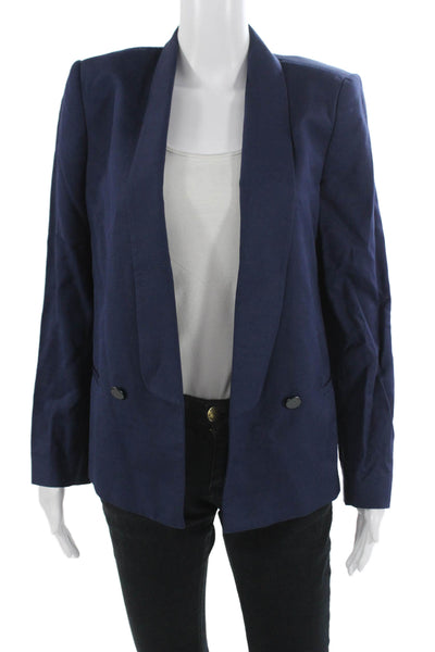 Zara Woman Womens Dark Blue Polyester Blazer Button Size M