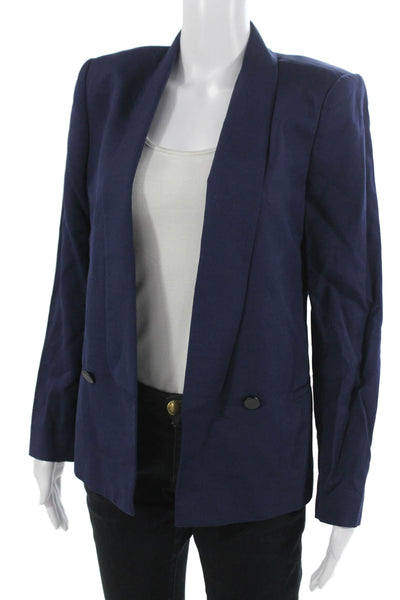 Zara Woman Womens Dark Blue Polyester Blazer Button Size M
