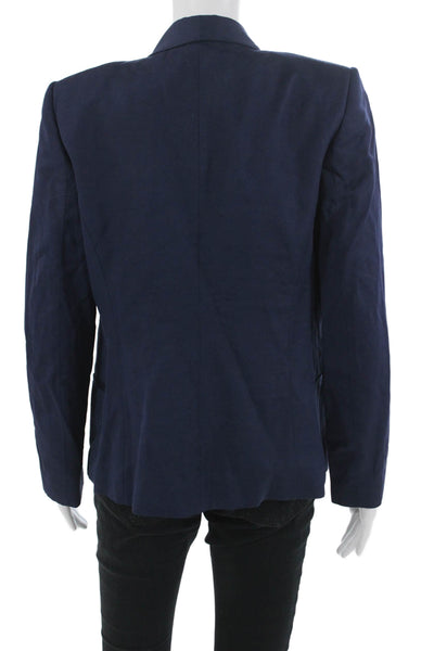 Zara Woman Womens Dark Blue Polyester Blazer Button Size M
