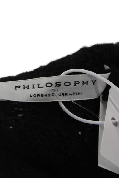 Philosophy Di Lorenzo Serafini Women Pullover Sweater Black Crewneck Size 6