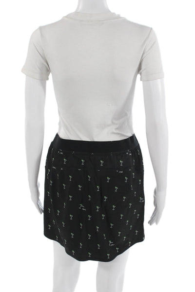 RLX Ralph Lauren Womens Black Graphic Print Mini Pencil Skort Petite Size S