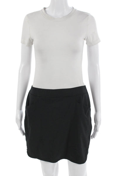 RLX Ralph Lauren Womens Mini Nylon Skort Black Solid Short Size M