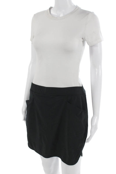 RLX Ralph Lauren Womens Mini Nylon Skort Black Solid Short Size M