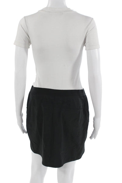 RLX Ralph Lauren Womens Mini Nylon Skort Black Solid Short Size M