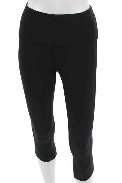 Lululemon Womens Capri Cropped Leggings Black Nylon Pants Size 6