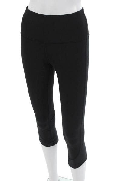 Lululemon Womens Capri Cropped Leggings Black Nylon Pants Size 6