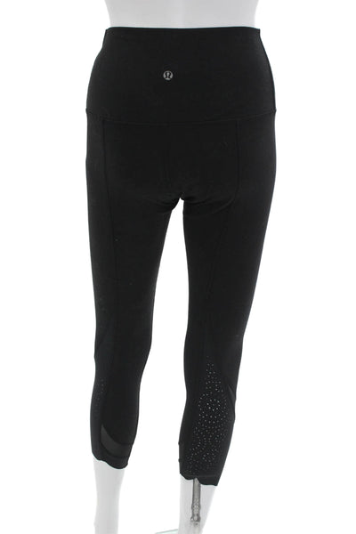 Lululemon Womens Cropped Capri Leggings Black Nylon Size 6