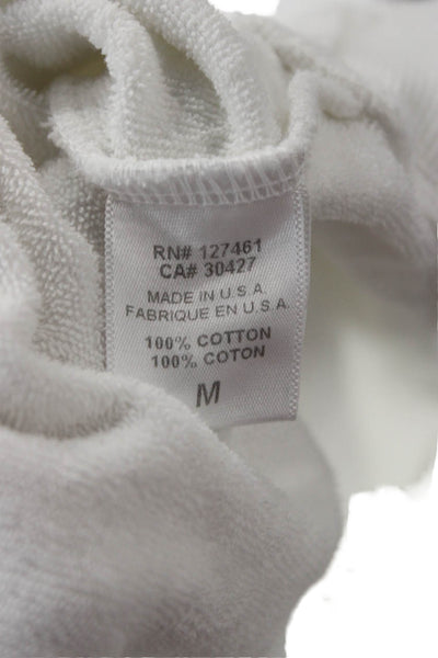 Wildfox Womens Pullover Sweatshirt White Graphic Cotton Crew Ski Size M