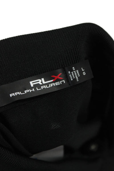 RLX Ralph Lauren Women Basic Black Sleeveless Collared Polo Size L