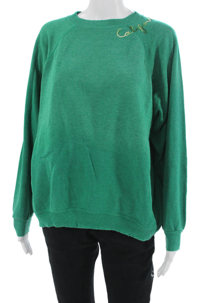 I.S.MB.S Womens Pullover Sweatshirt Green Crew Neck Long Sleeve 90s Size S