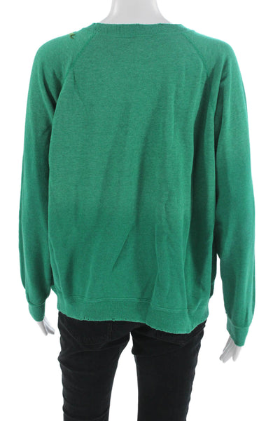 I.S.MB.S Womens Pullover Sweatshirt Green Crew Neck Long Sleeve 90s Size S