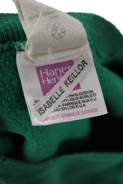 I.S.MB.S Womens Pullover Sweatshirt Green Crew Neck Long Sleeve 90s Size S