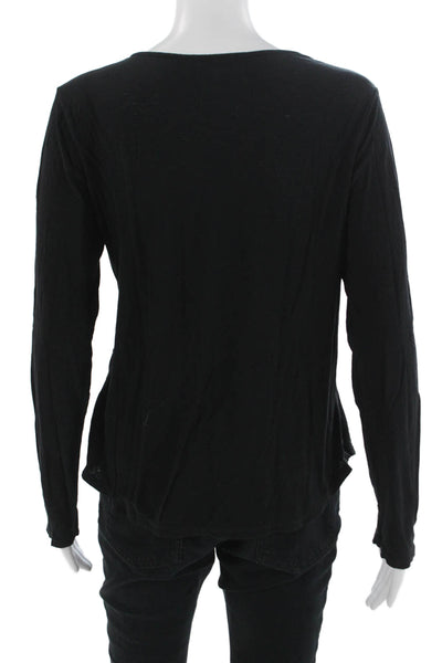 Standard James Perse Womens Button-Up Black Cotton Long Sleeve Size 3
