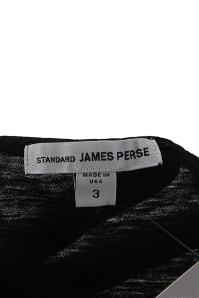 Standard James Perse Womens Button-Up Black Cotton Long Sleeve Size 3