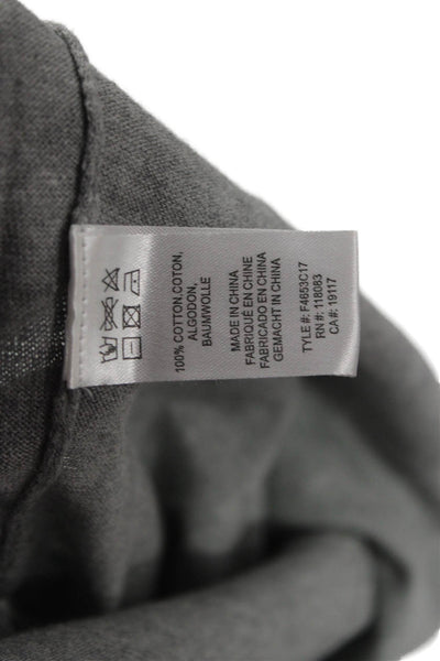 Minnie Rose Women Basic Gray Cotton Crew Neck Long Sleeve T-Shirt Size M