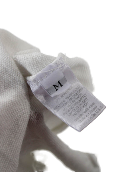 Lauren Moshi Womens Pullover Sweatshirt White Graphic Supima Modal Size M
