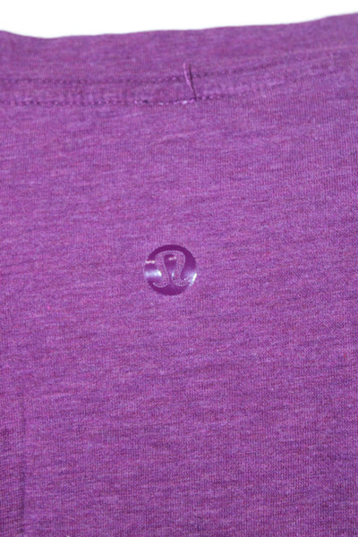 Lululemon Womens Purple V-Neck Short Sleeve T-Shirt Nylon Basic Size 10