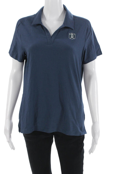 Adidas Womens Basic Short Sleeve Polo Dark Blue Collared Size M