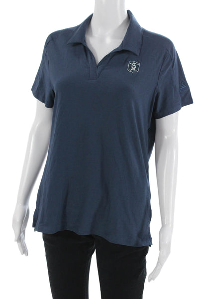 Adidas Womens Basic Short Sleeve Polo Dark Blue Collared Size M