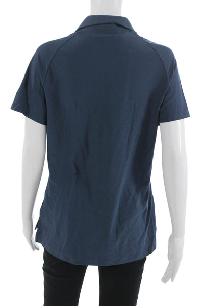 Adidas Womens Basic Short Sleeve Polo Dark Blue Collared Size M