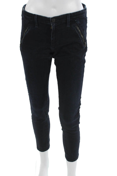 AG Adriano Goldschmied Womens Ankle Cropped Skinny Dark Blue Jeans Size 30