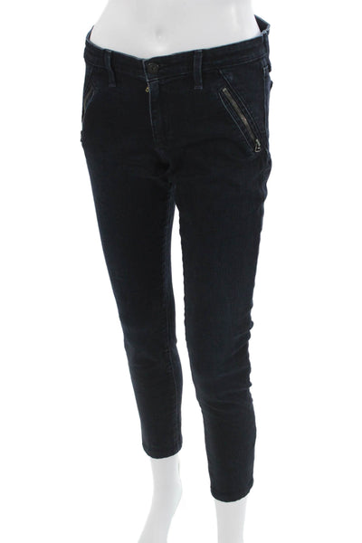 AG Adriano Goldschmied Womens Ankle Cropped Skinny Dark Blue Jeans Size 30