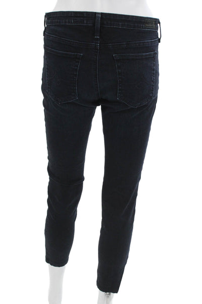AG Adriano Goldschmied Womens Ankle Cropped Skinny Dark Blue Jeans Size 30