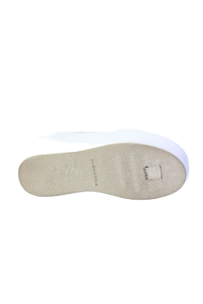 Clergerie Womens Leather Cross Strap Wedge Sandals White Size 38.5 8.5