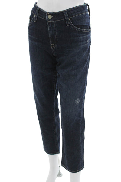 AG Adriano Goldschmied Women Cropped Jeans Dark Blue High Rise Size 28