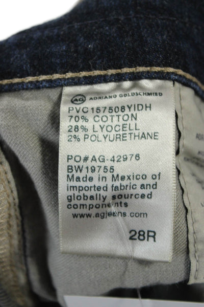 AG Adriano Goldschmied Women Cropped Jeans Dark Blue High Rise Size 28