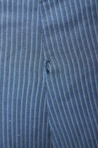 Calvin Klein Men's Striped Dark Blue 2 Piece 100% Wool Suit Size 40