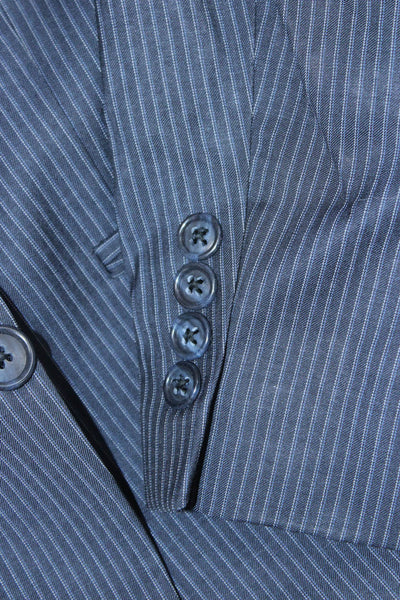 Calvin Klein Men's Striped Dark Blue 2 Piece 100% Wool Suit Size 40