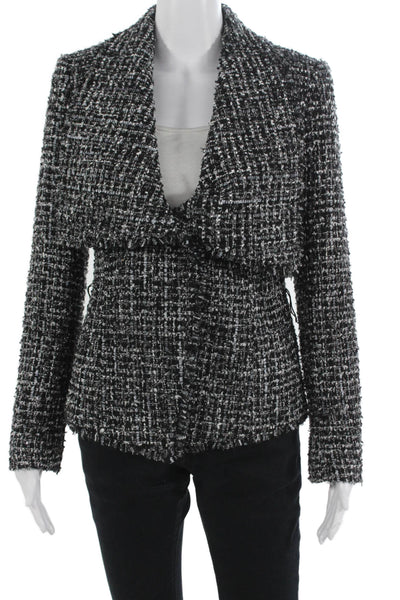 Donna Karan New York Womens Black Collared Long Sleeve Designer Blazer Size 2