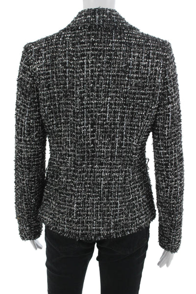 Donna Karan New York Womens Black Collared Long Sleeve Designer Blazer Size 2