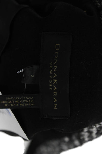 Donna Karan New York Womens Black Collared Long Sleeve Designer Blazer Size 2