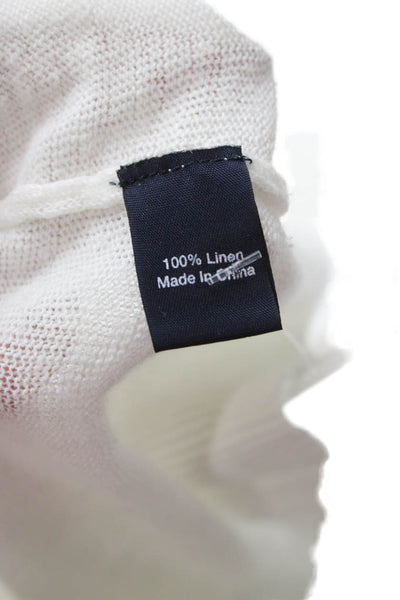 Blue Saks Fifth Avenue Womens Pullover Sweater White Linen Size S