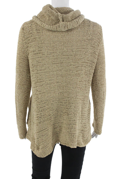 Casmari Womens Beige Cotton Blend Cardigan Button Long Sleeve Size 2